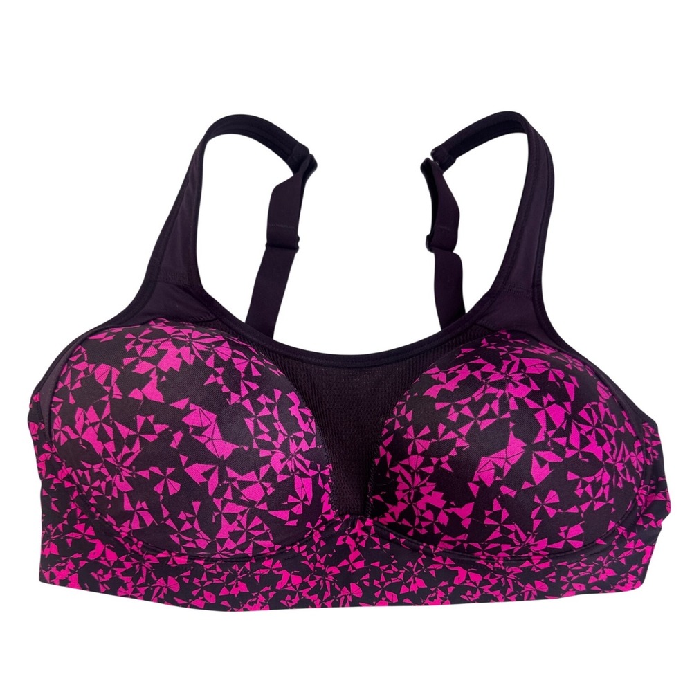 Champion C9 Power Shape Max Sports Bra Pink Black Geometric 38C Athletic